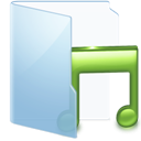 Music - Blue - Folders icon